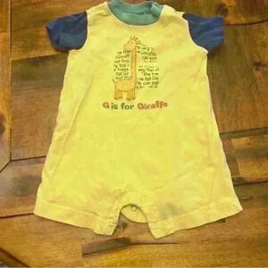 Child of Mine G is for Giraffe Vintage Style Romper 6-9 months